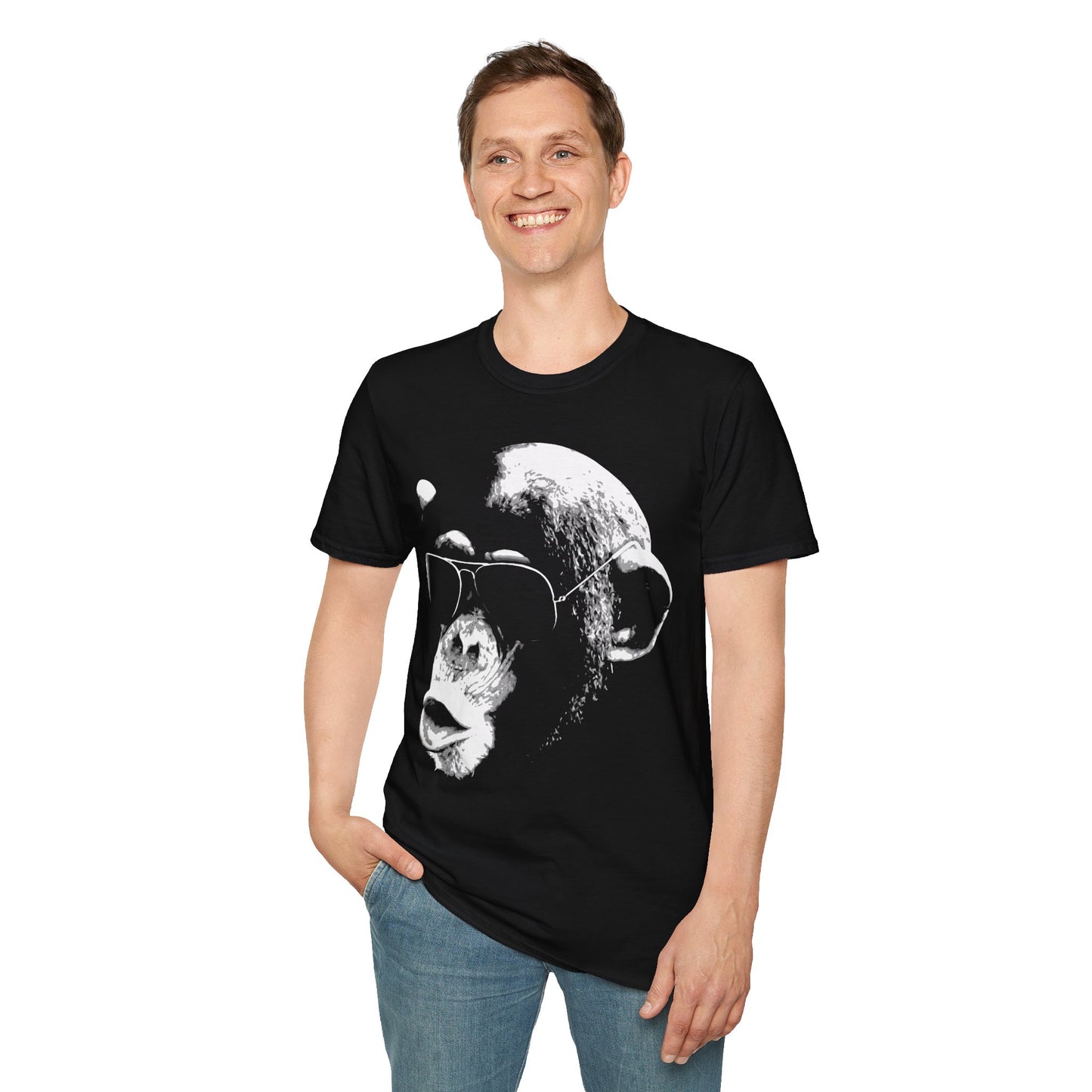 Chimpanzee Sunglasses T-Shirt — Retro Monkey Graphic Tee