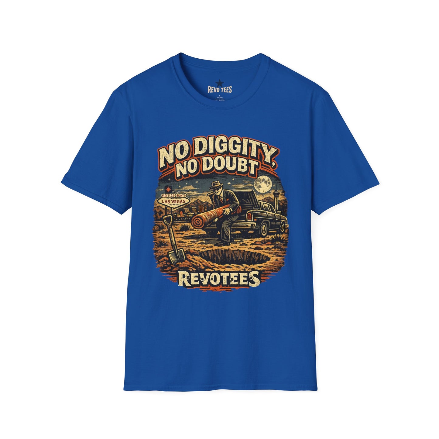 REVOTEES No Diggity No Doubt Retro Graphic Tee — Vintage Vegas Nightshirt Design
