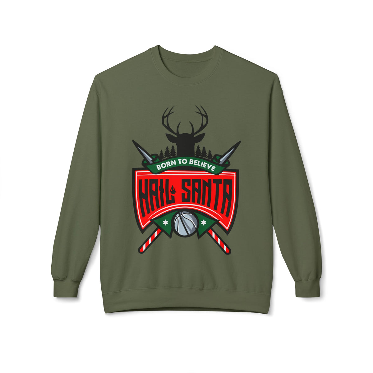 "Hail Santa" Masonic Christmas Crested Crewneck