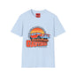 Classic Station Wagon Simpsons Sunset T‑Shirt — “Camping” Vintage Car Graphic