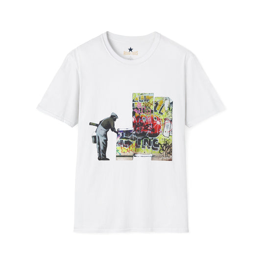 Revotees Banksy Graffiti Cleaner Urban Street Art T-Shirt - alternate view 2