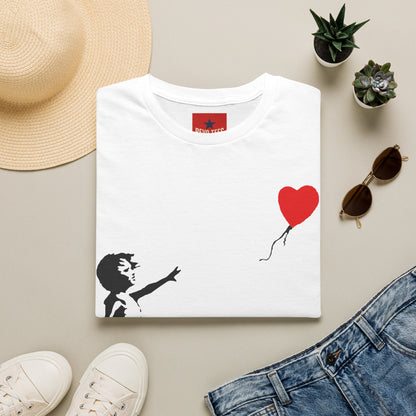 Banksy Balloon Girl T‑Shirt — Heart Balloon Street Art Graphic Tee