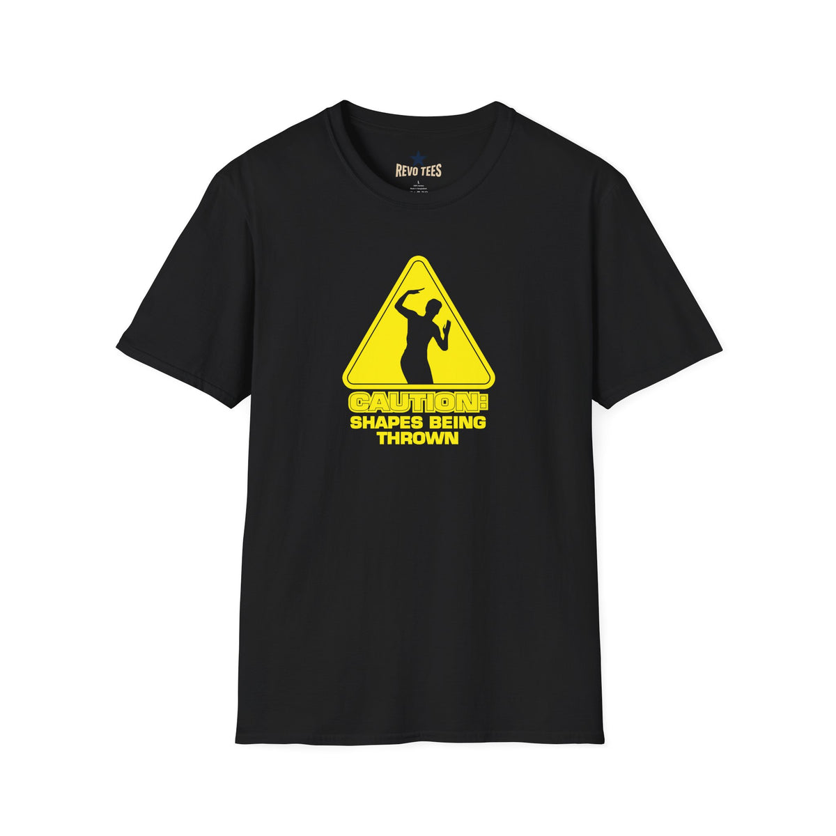 Revotees Caution Throwing Shapes Unisex Softstyle T-Shirt