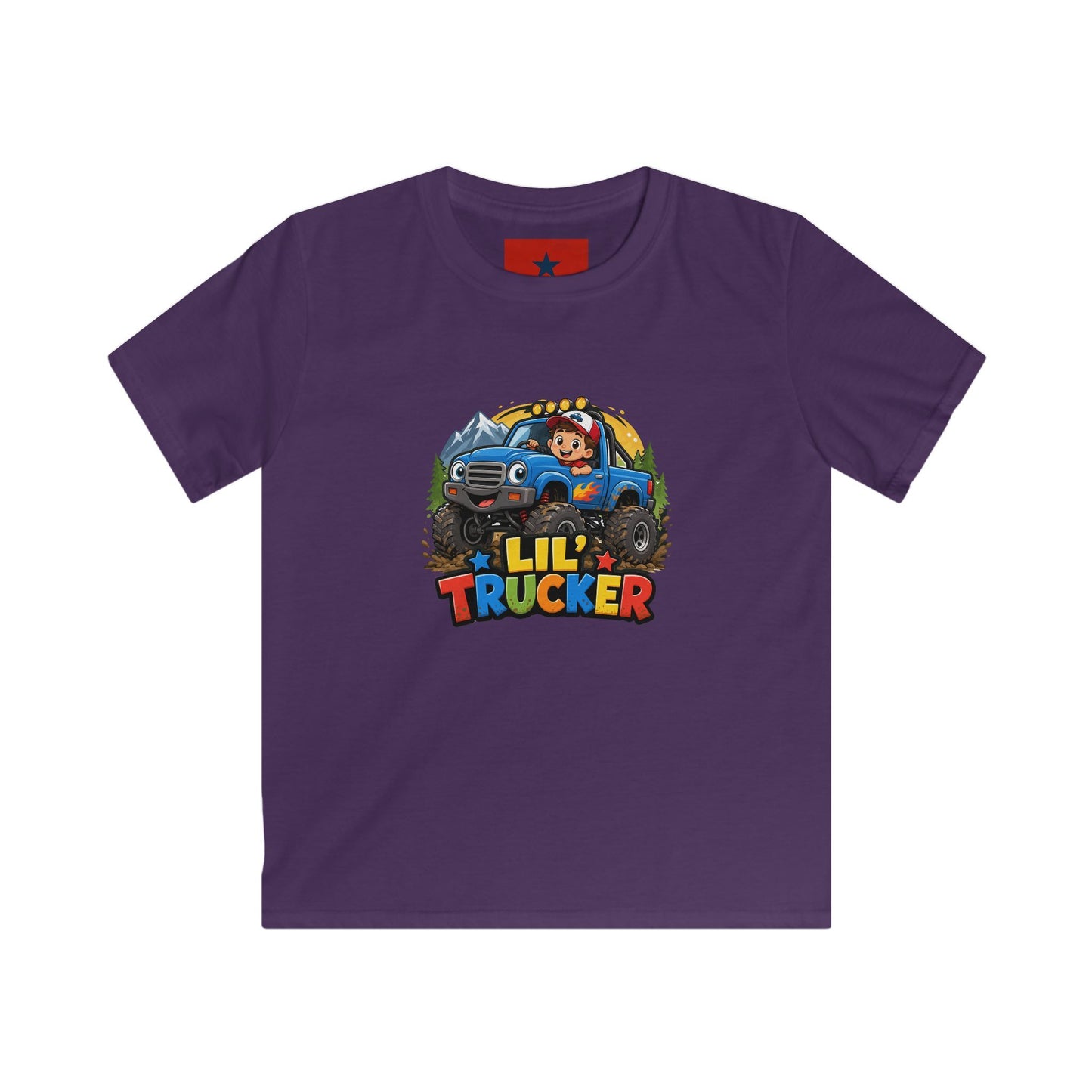 Kids Tee — "Lil' Trucker" Monster Truck Kids T-Shirt | Cute Off-Road Cartoon Top