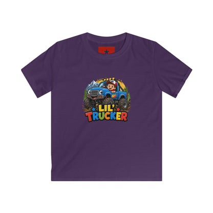 Kids Tee — "Lil' Trucker" Monster Truck Kids T-Shirt | Cute Off-Road Cartoon Top
