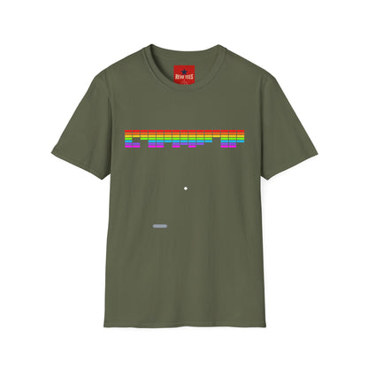 Rainbow Equalizer T-Shirt — Retro Audio Bars Pride Tee