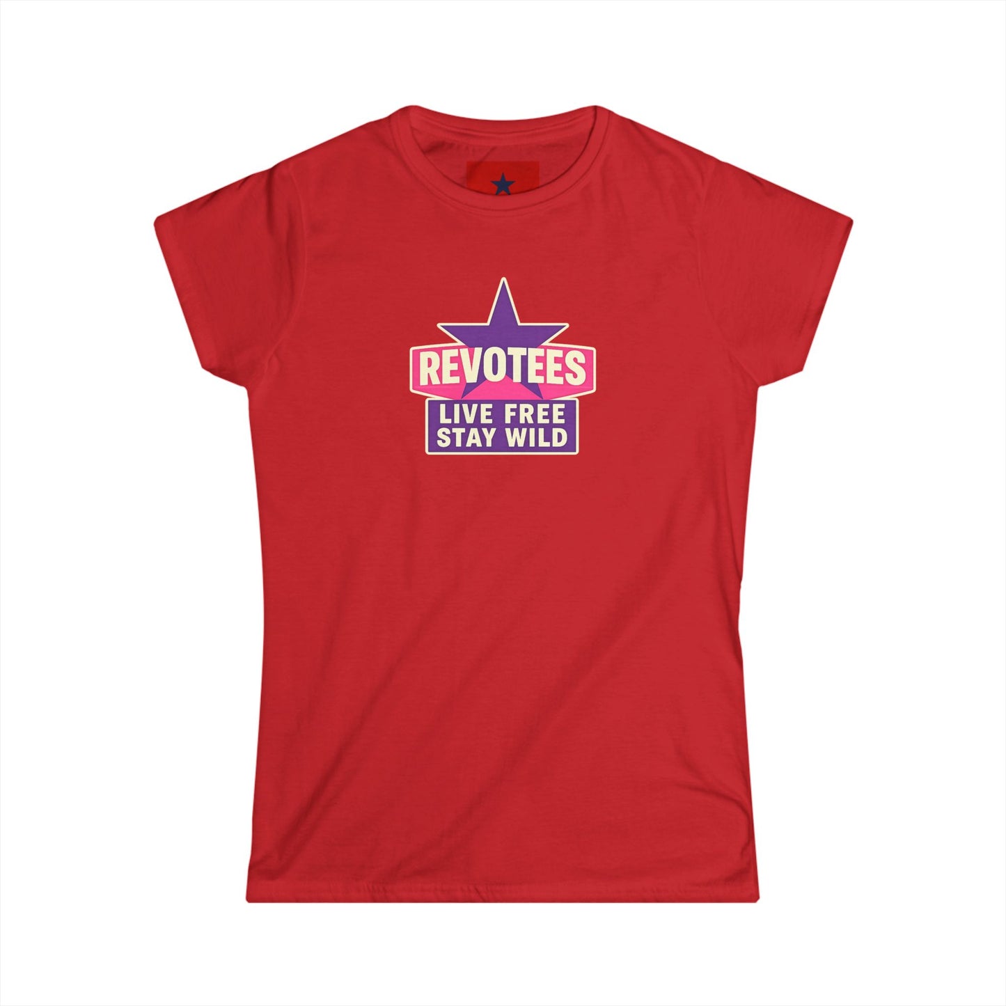 Revotees "Live Free Stay Wild" Women's Tee — Retro Star Graphic T-Shirt
