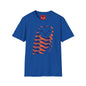 Owl Pattern T-Shirt — Geometric Orange & Navy Cute Owl Graphic Tee