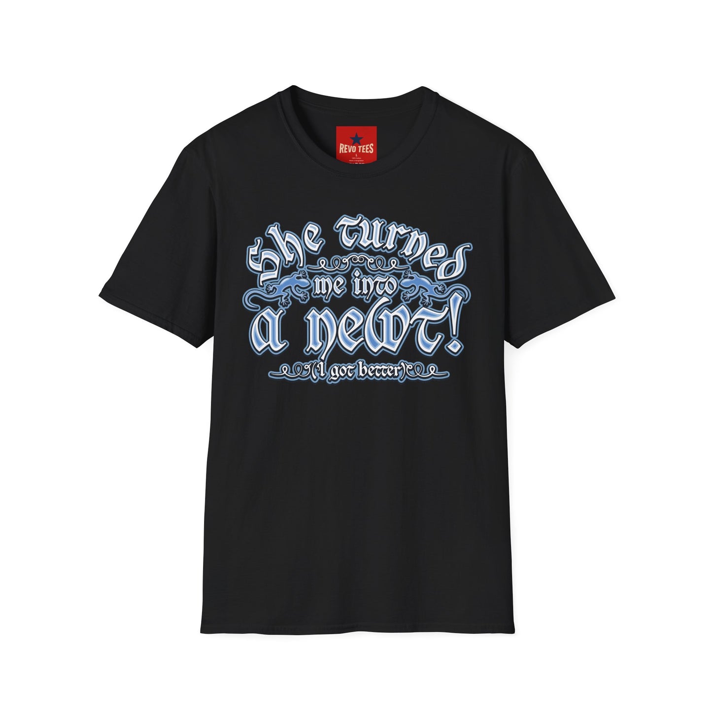 T-Shirt — “She Turned Me Into a Newt!” Vintage Witchy Graphic Tee