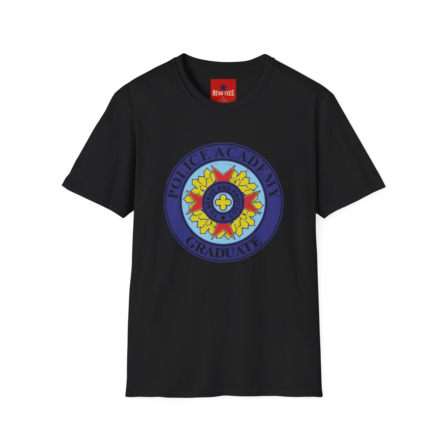 Police Academy Graduate T‑Shirt — 'Serve and Protect' Emblem Tee