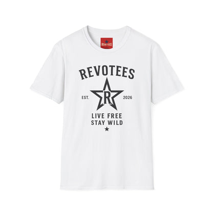 REVOTEES Graphic T-Shirt — "Revotees" Star Logo Tee (Est. 2026)
