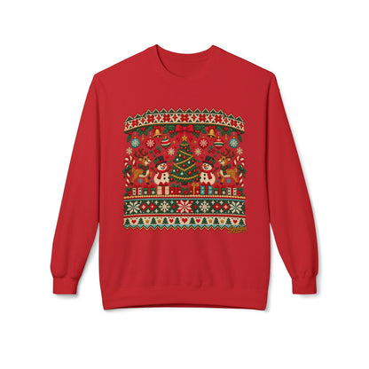 REVOTEES Christmas Tree Holiday Ugly Sweater Crewneck Sweatshirt
