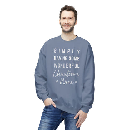 Christmas Wine Sweatshirt - "Simply Having Some Wonderful Christmas Wine" Holiday Crewneck