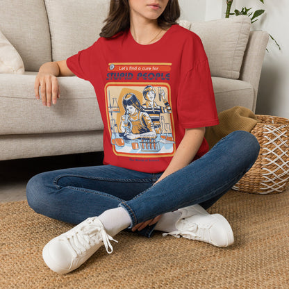 Retro Science Tee — "Let's Find a Cure for Stupid People" Graphic T-Shirt