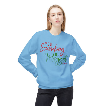 "You Scumbag, You Maggot" Festive Fairy Tale of New York Script Crewneck Sweatshirt