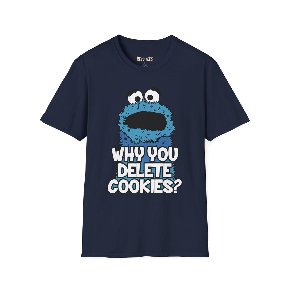 Revotees Cookie Monster Why You Delete Cookies Funny Retro Kids TV Graphic T-Shirt - alternate view 10