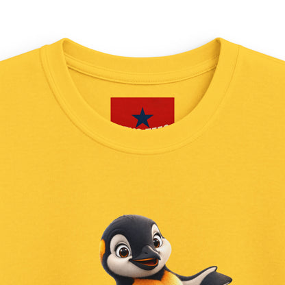 Kids Penguin Graphic Tee — Cute Dancing Penguin Shirt front and back design