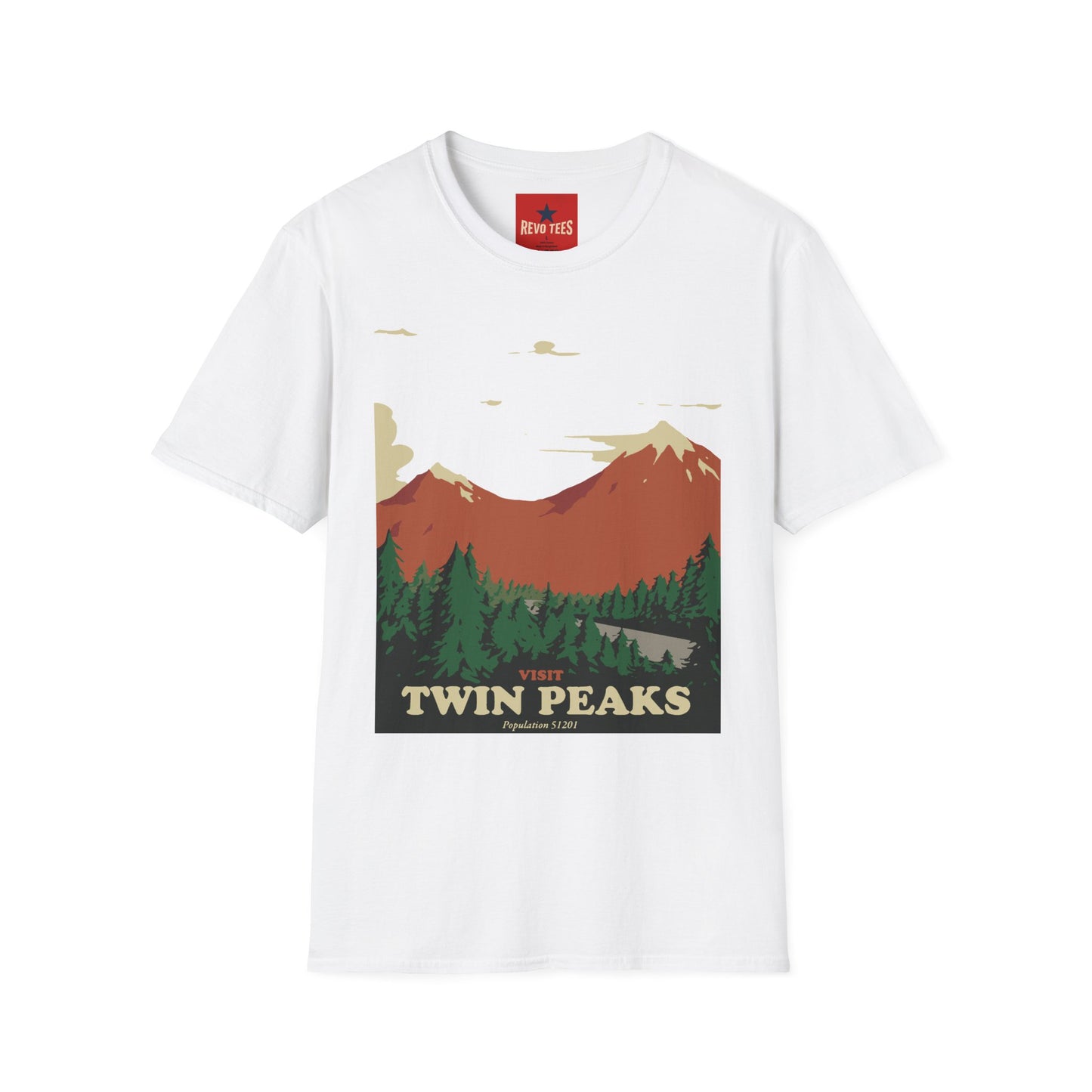 Twin Peaks Mountain T-Shirt — Retro Forest Adventure Tee