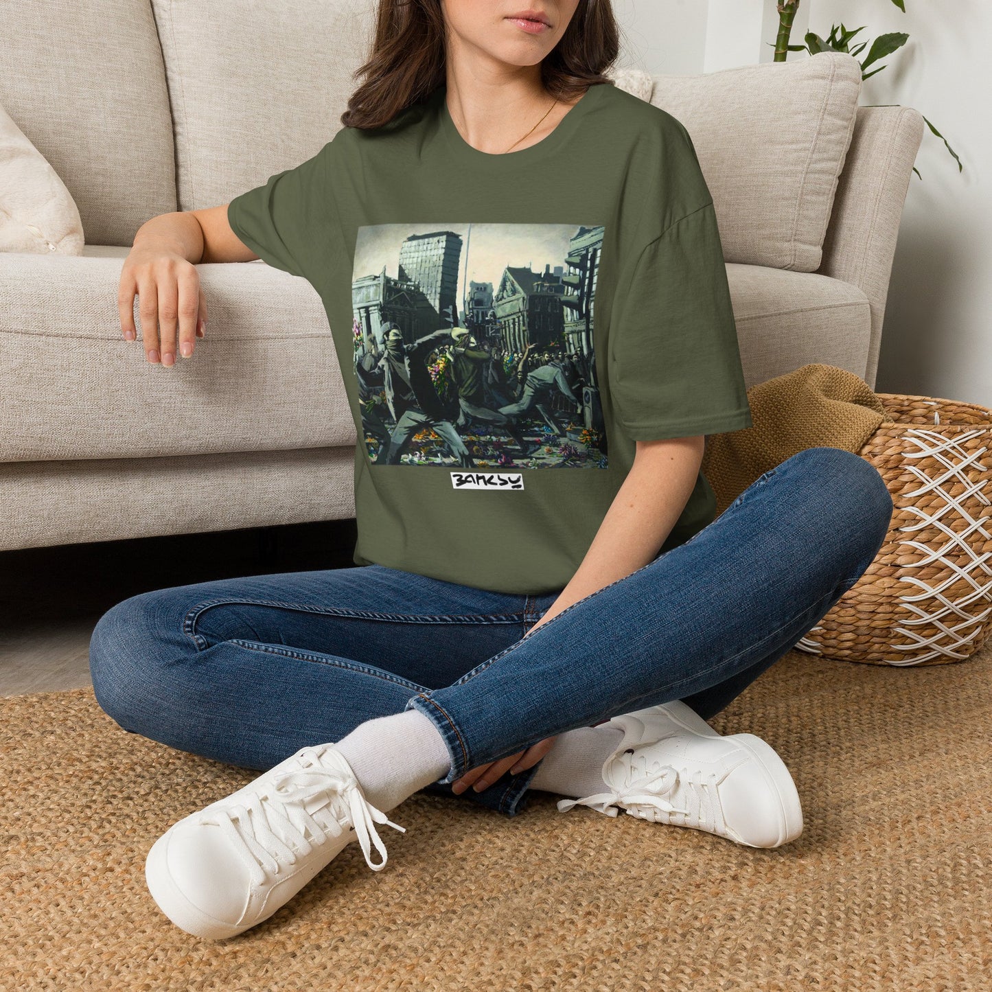 Banksy City Riot Graphic T-Shirt — Urban Protest Art Tee