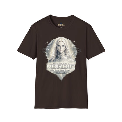 Revotees Nordic Goddess Ethereal Viking Celestial Portrait T-Shirt - alternate view 4