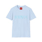 Minimal Celestial Icons T-Shirt — Light Blue Astrological Symbols
