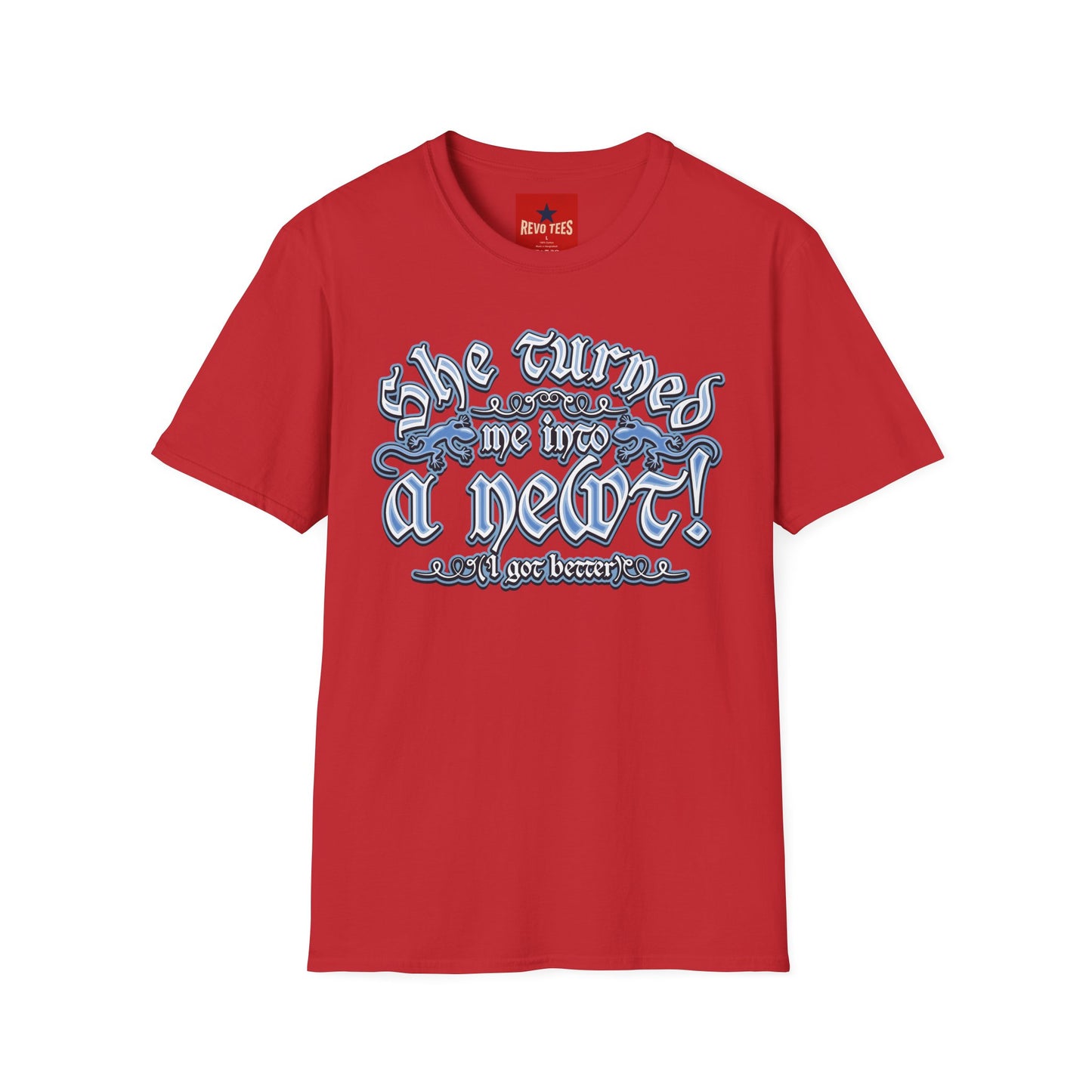 T-Shirt — “She Turned Me Into a Newt!” Vintage Witchy Graphic Tee