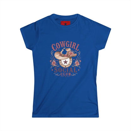Cowgirl Social Club Women's Tee — Western Cowgirl Hat Graphic Shirt