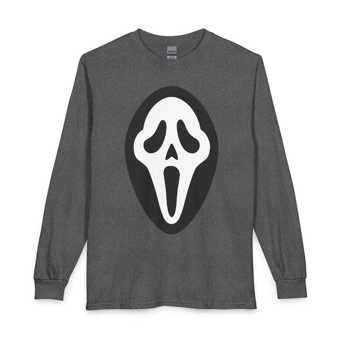 Ghostface Mask Long Sleeve Shirt — Horror Movie Scream Tee for Halloween