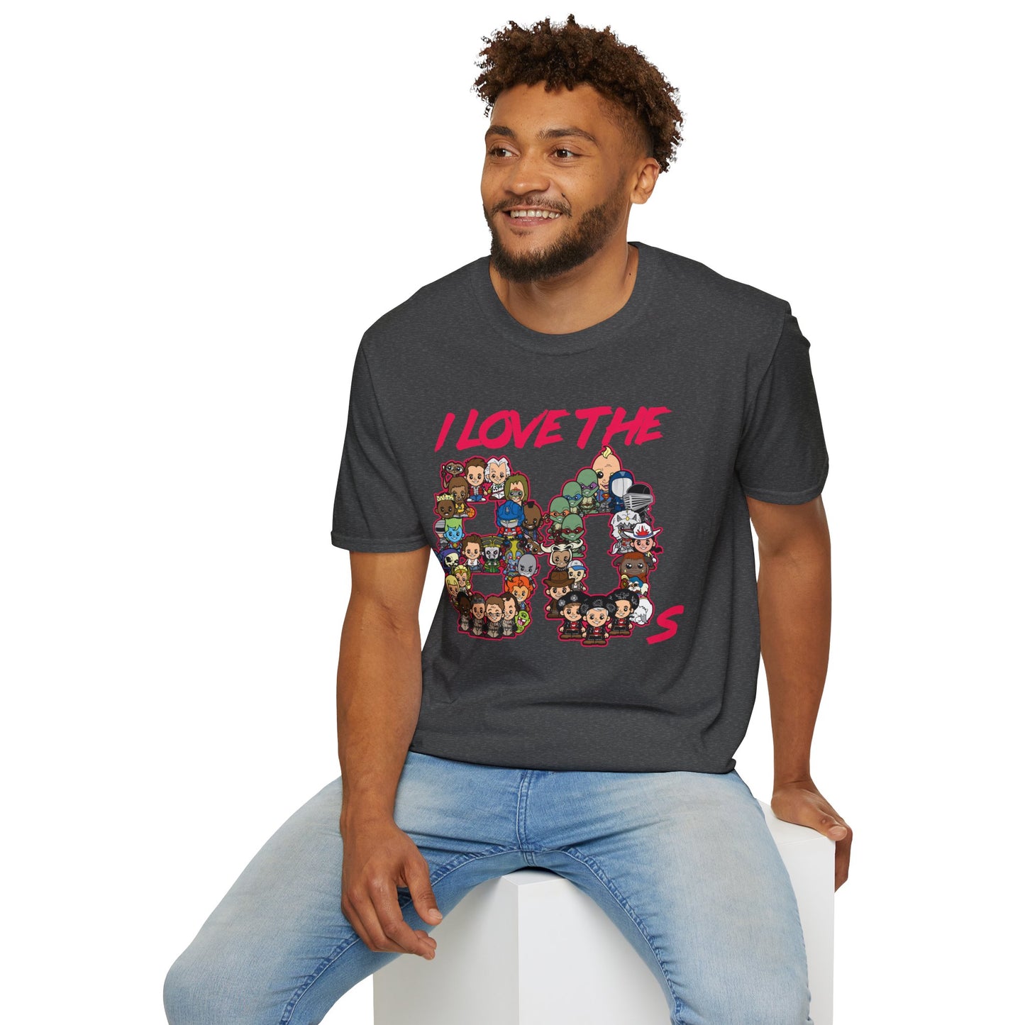 T-Shirt — "I Love the 80s" Retro Pop Culture Character Tee