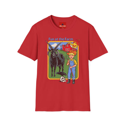 Fun at the Farm T-Shirt — Vintage Barn & Goat Graphic Tee