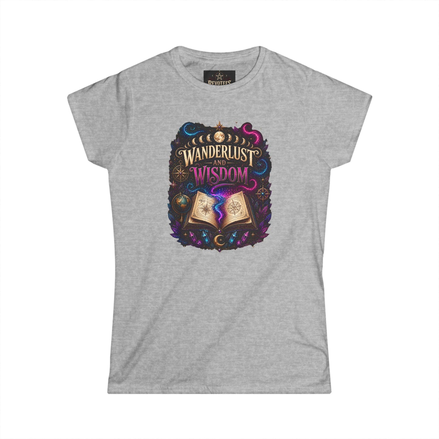 Wanderlust & Wisdom Graphic Tee — Magical Open Book Travel Shirt