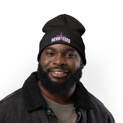 Embroidered 'Revotees' Star Knit Beanie — Patriotic Winter Hat