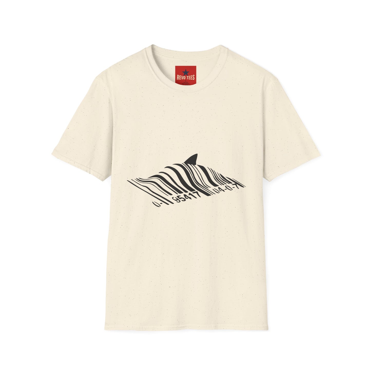 Whale Wave T-Shirt — Minimal Black Stripe Whale Design