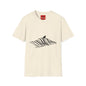 Whale Wave T-Shirt — Minimal Black Stripe Whale Design