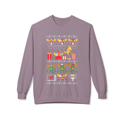 Gremlin and Mogwai Christmas Movie Ugly Sweater Crewneck Sweatshirt