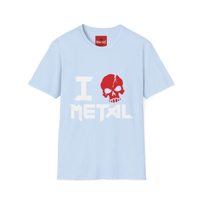 I Love Metal T-Shirt — Red Skull Heavy Metal Band Tee