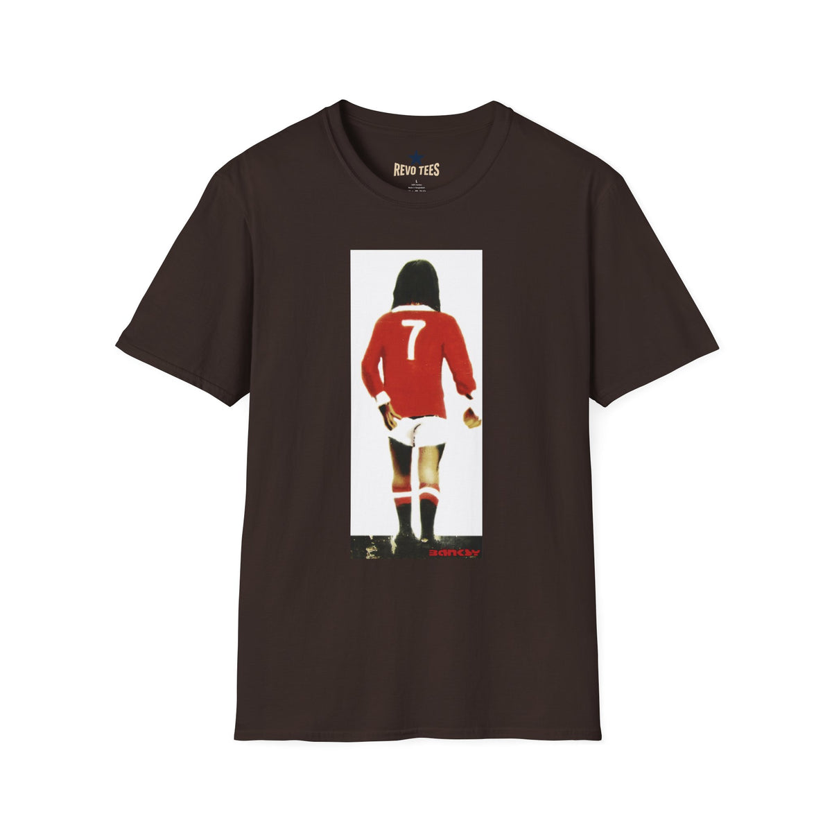 Revotees Banksy George Best Soccer Player No 7 Graphic Retro Football Jersey Illustration T-Shirt - alternate view 4