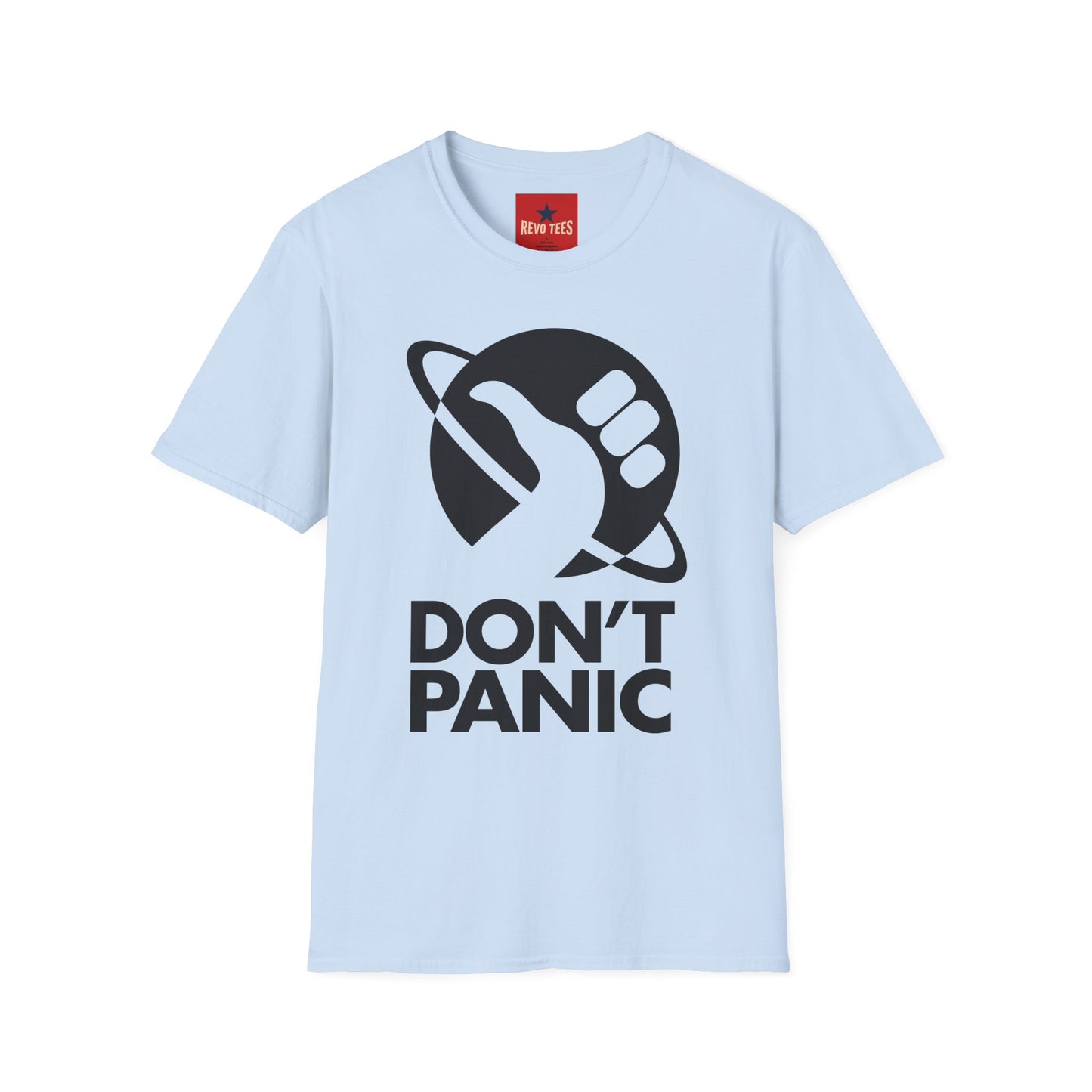 T-Shirt — "Don't Panic" Galactic Thumb Logo Tee