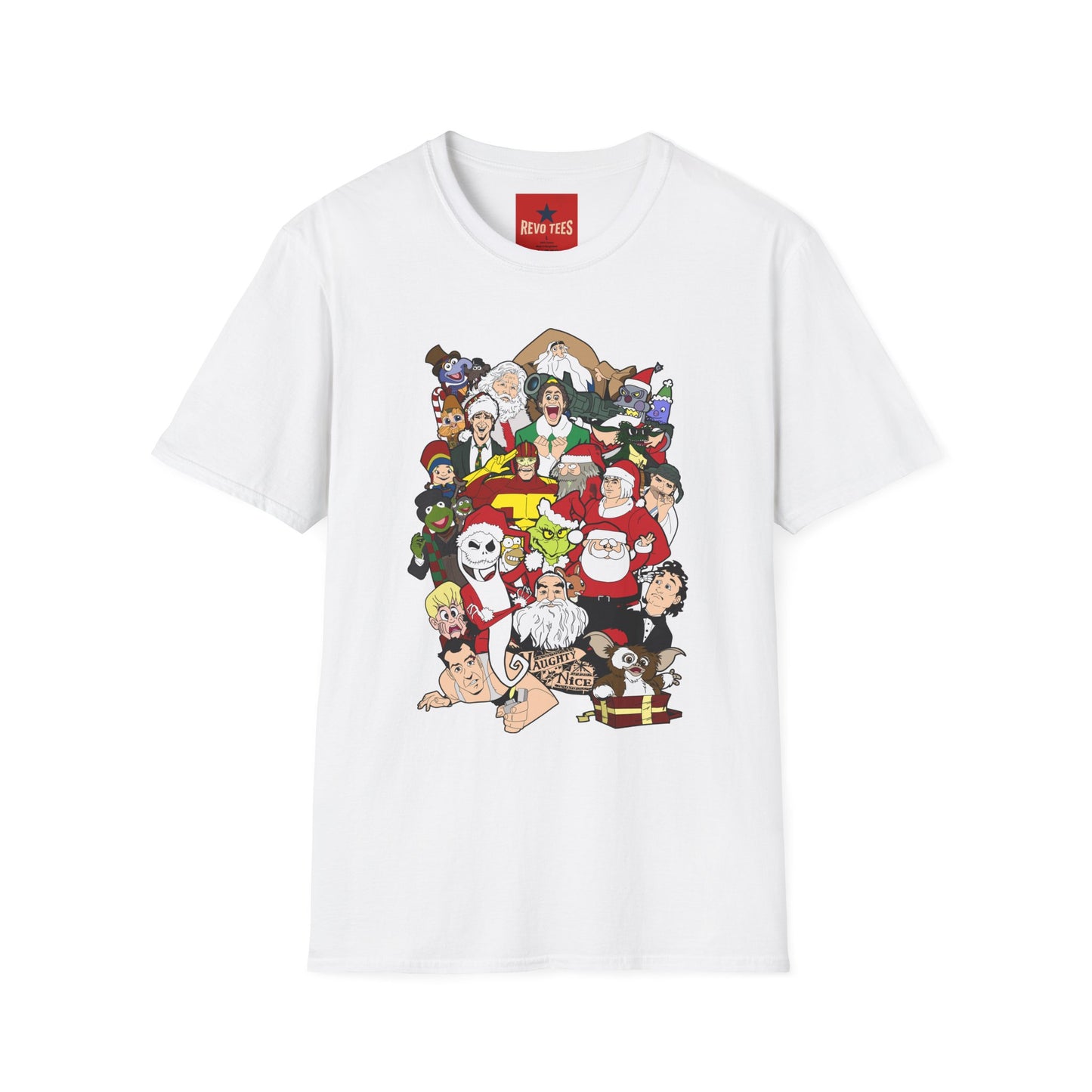 Holiday Movie Characters T-Shirt — Christmas Classic Characters Collage