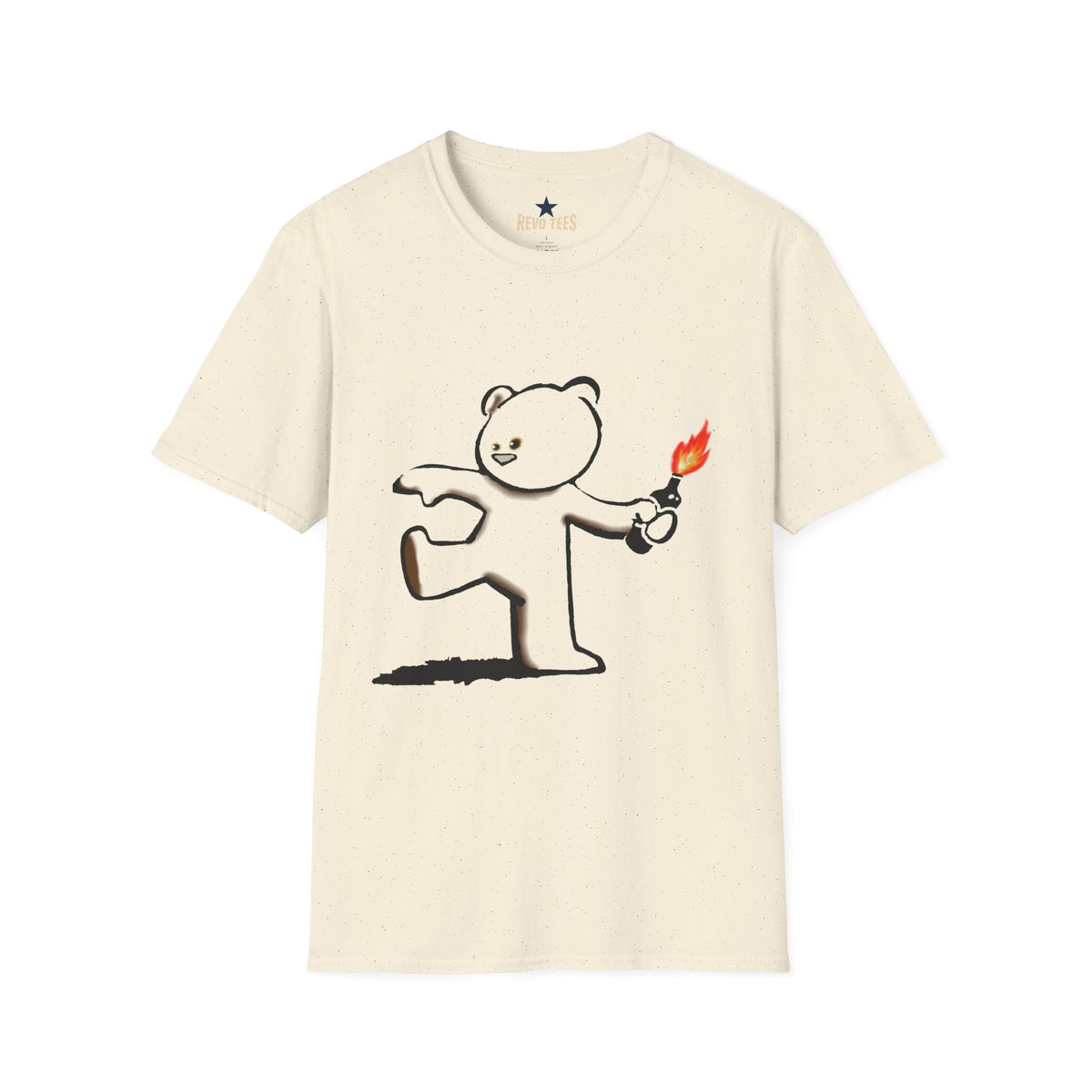 Revotees Banksy Teddy Graphic Cute Mischief Cartoon T-Shirt - alternate view 3