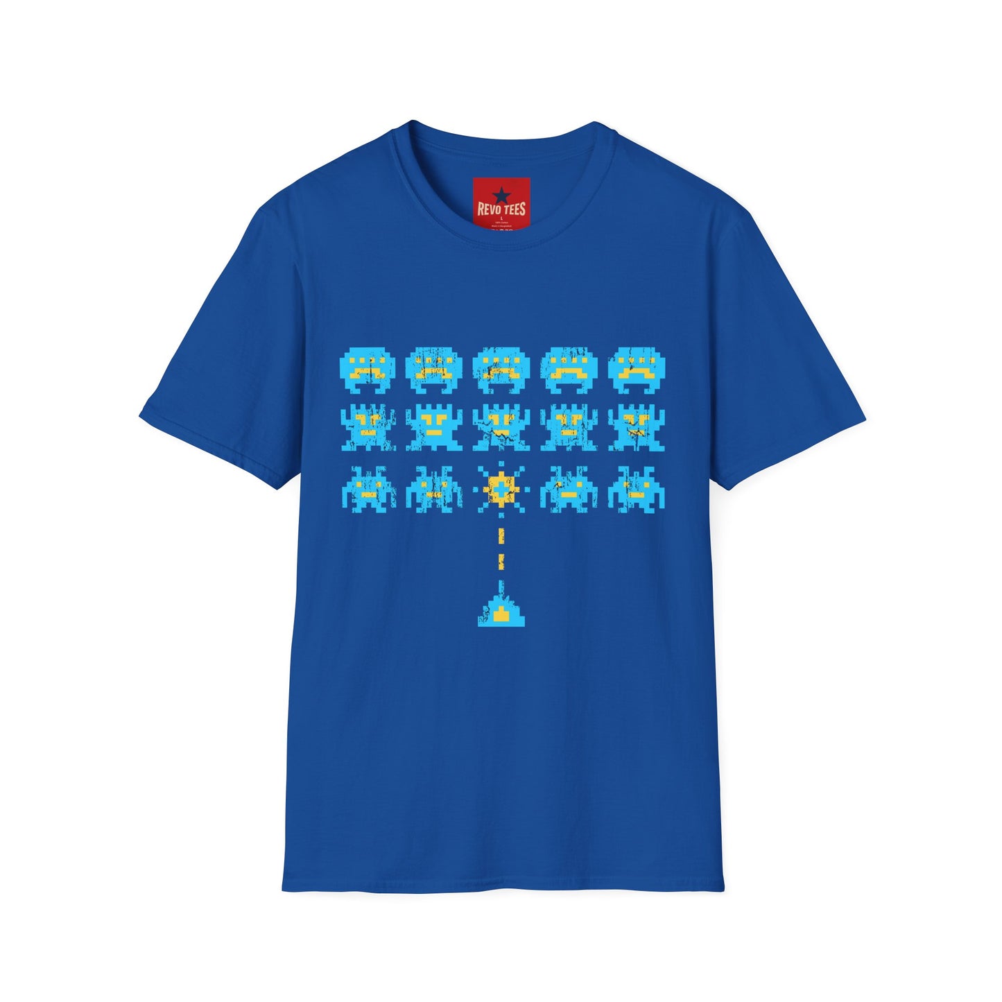 Retro Pixel Space Invaders T-Shirt — Vintage Arcade Gaming Tee