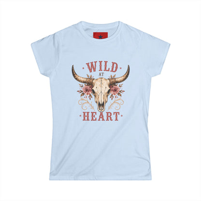 Wild at Heart Tee — Floral Longhorn Skull Women's T-Shirt