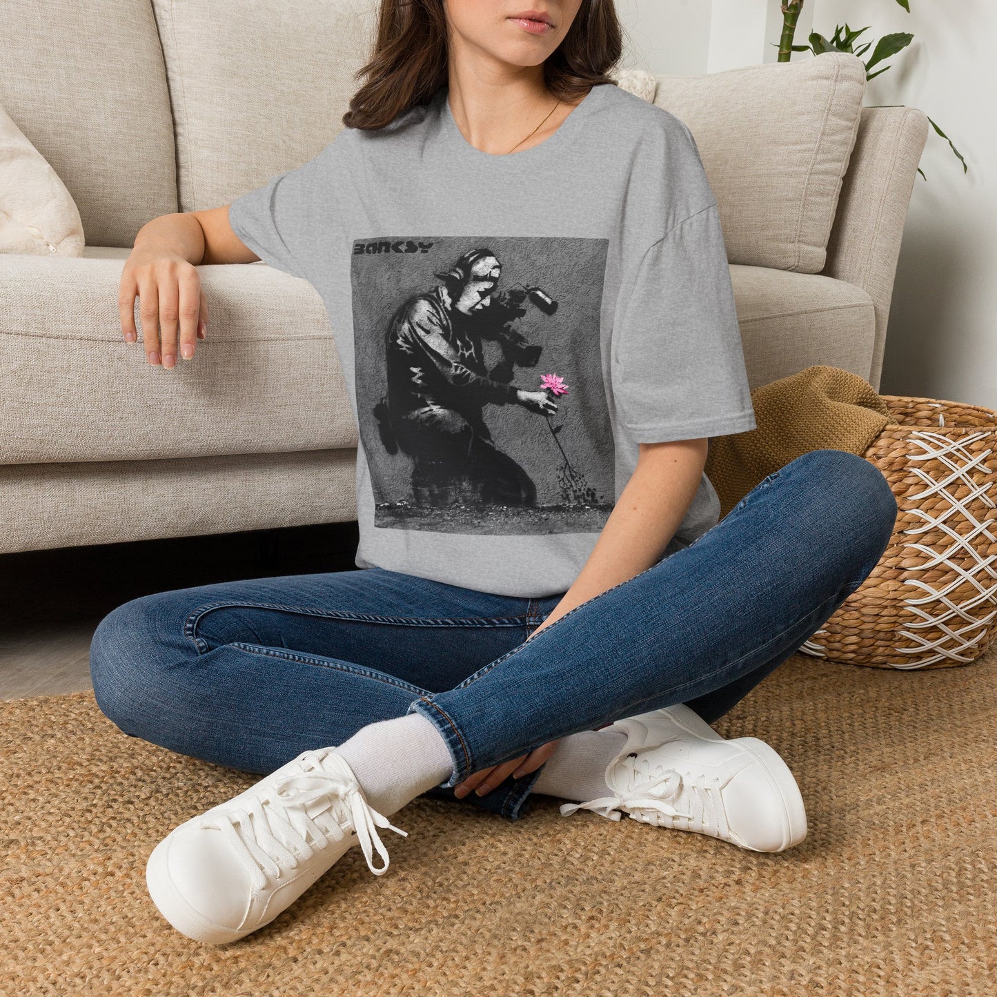 Banksy Flower Thrower T-Shirt — Urban Street Art Graphic Tee