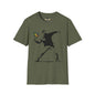 Revotees Banksy Style Flower Bomber Street Art Protest Graphic T-Shirt - alternate view 4
