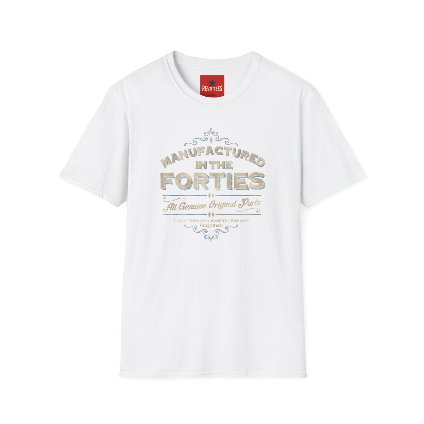 Manufactured in the Forties Vintage T-Shirt — 'Manufactured in the Forties' Retro Birthday Tee