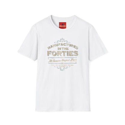 Manufactured in the Forties Vintage T-Shirt — 'Manufactured in the Forties' Retro Birthday Tee