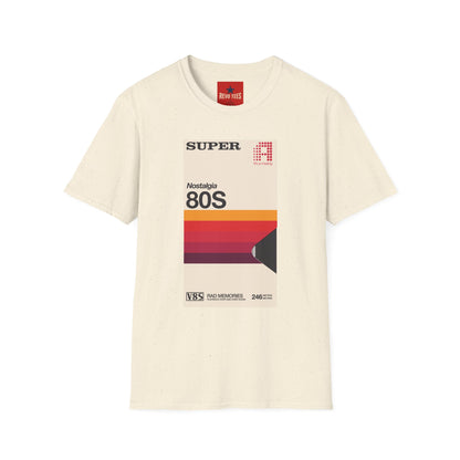 80s Nostalgia T‑Shirt — Retro Sunset Graphic Tee ("Super A" Cassette Style)