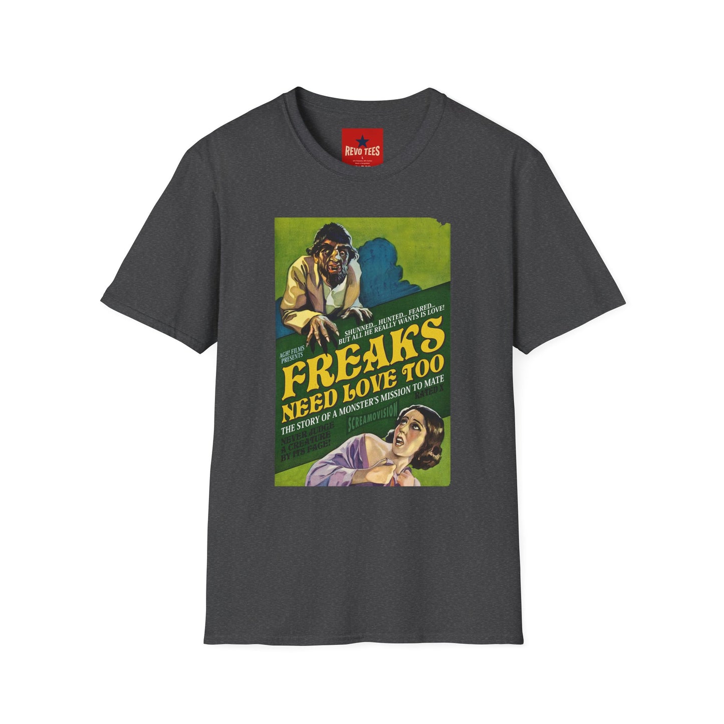 Freaks Need Love Too Graphic T-Shirt — Vintage Horror Movie Poster Tee