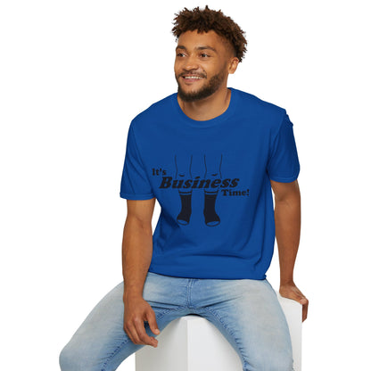 It's Business Time T-Shirt — Funny Retro Socks Graphic Tee for Work-From-Home & Casual Wear