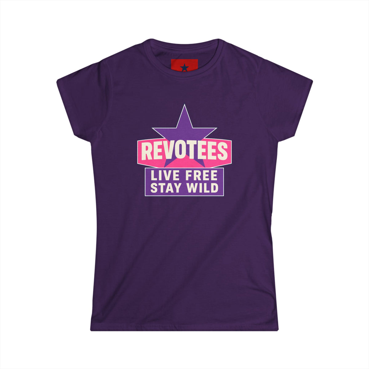 Revotees Live Free Stay Wild Womens Retro Star Graphic T-Shirt - alternate view 14